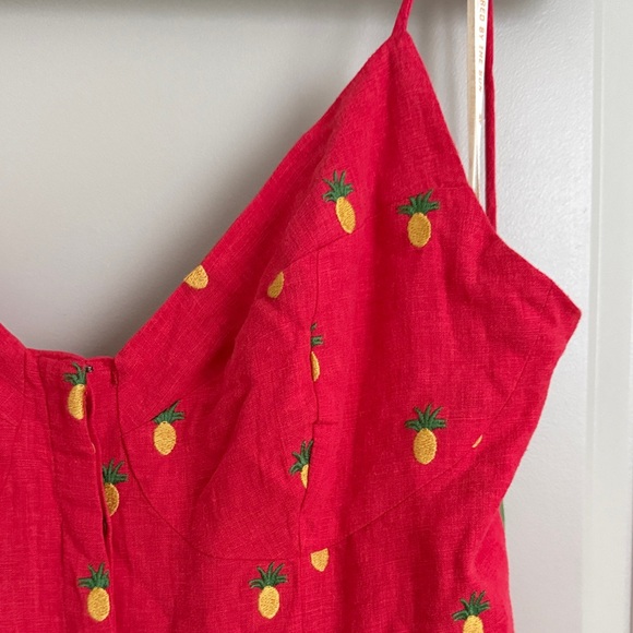 Farm Rio Jumpsuit Red with Pineapples. Size Large NWT - Picture 4 of 8